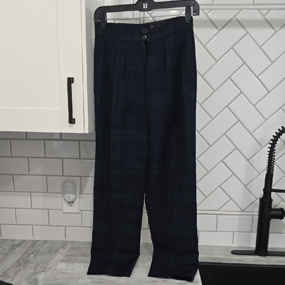 Giorgio Sant’Angelo 100% Wool Plaid Dress Pants Trousers Size 4